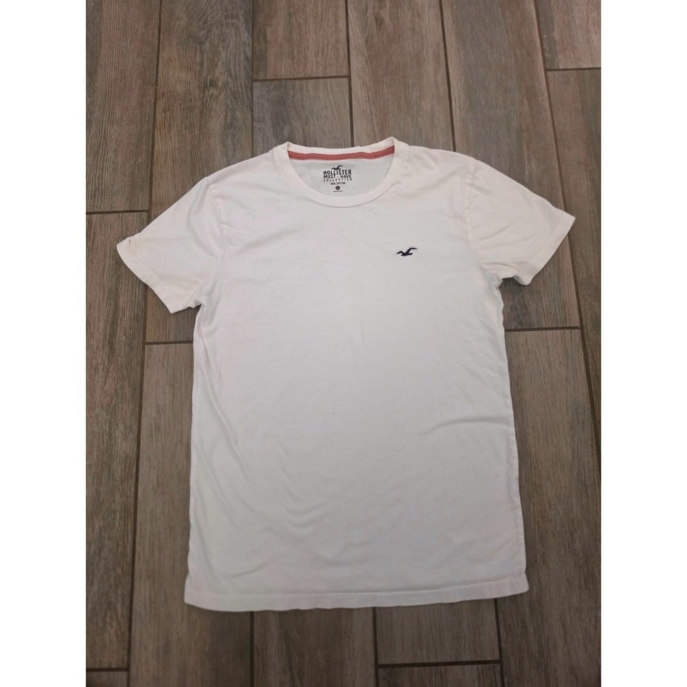 Hollister Must-Have Collection White Cotton Logo T-Shirt Mens XS Short Sleeve